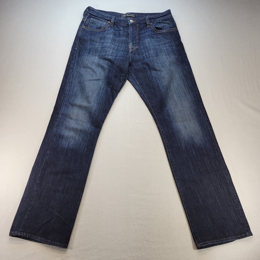 34 Heritage Jeans Mens 35x34 Blue Confidence Relaxed Straight Mid-Rise Stretch